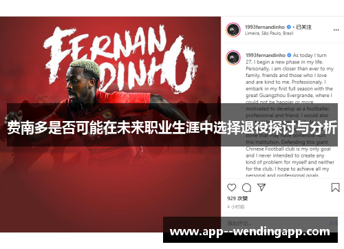 费南多是否可能在未来职业生涯中选择退役探讨与分析 费南多是否可能在未来职业生涯中选择退役探讨与分析