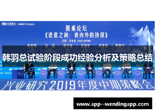 韩羽总试验阶段成功经验分析及策略总结